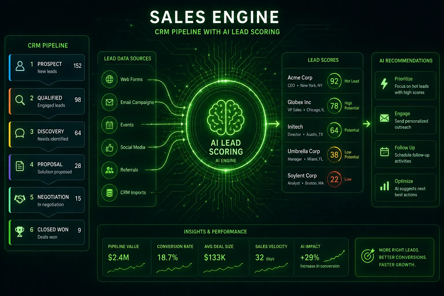 Lead follow-up timeline showing an instant AI reply and booked call