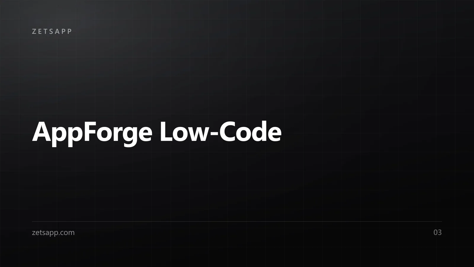 AppForge Low-Code preview