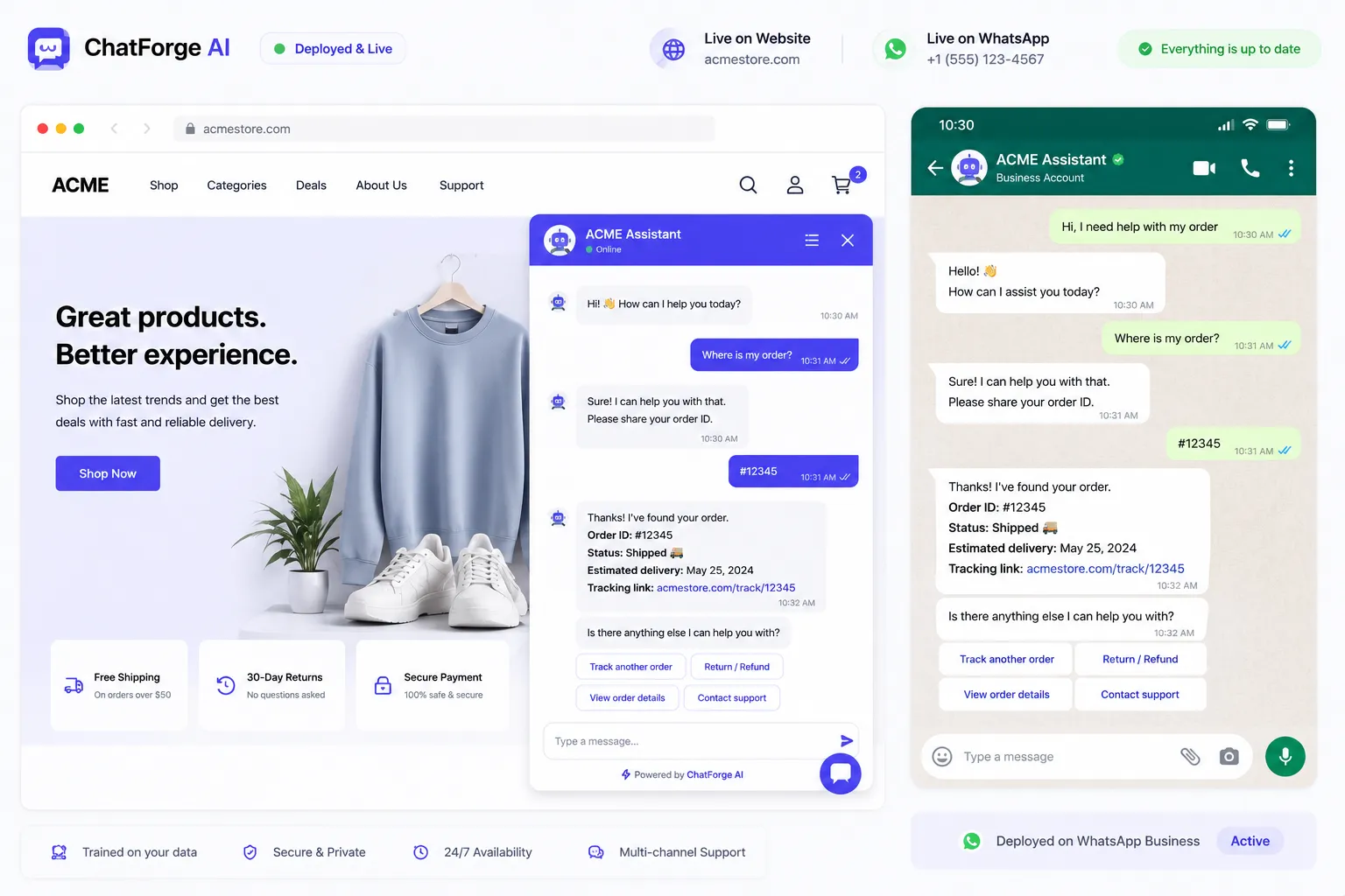 ChatForge AI Chatbot Builder preview