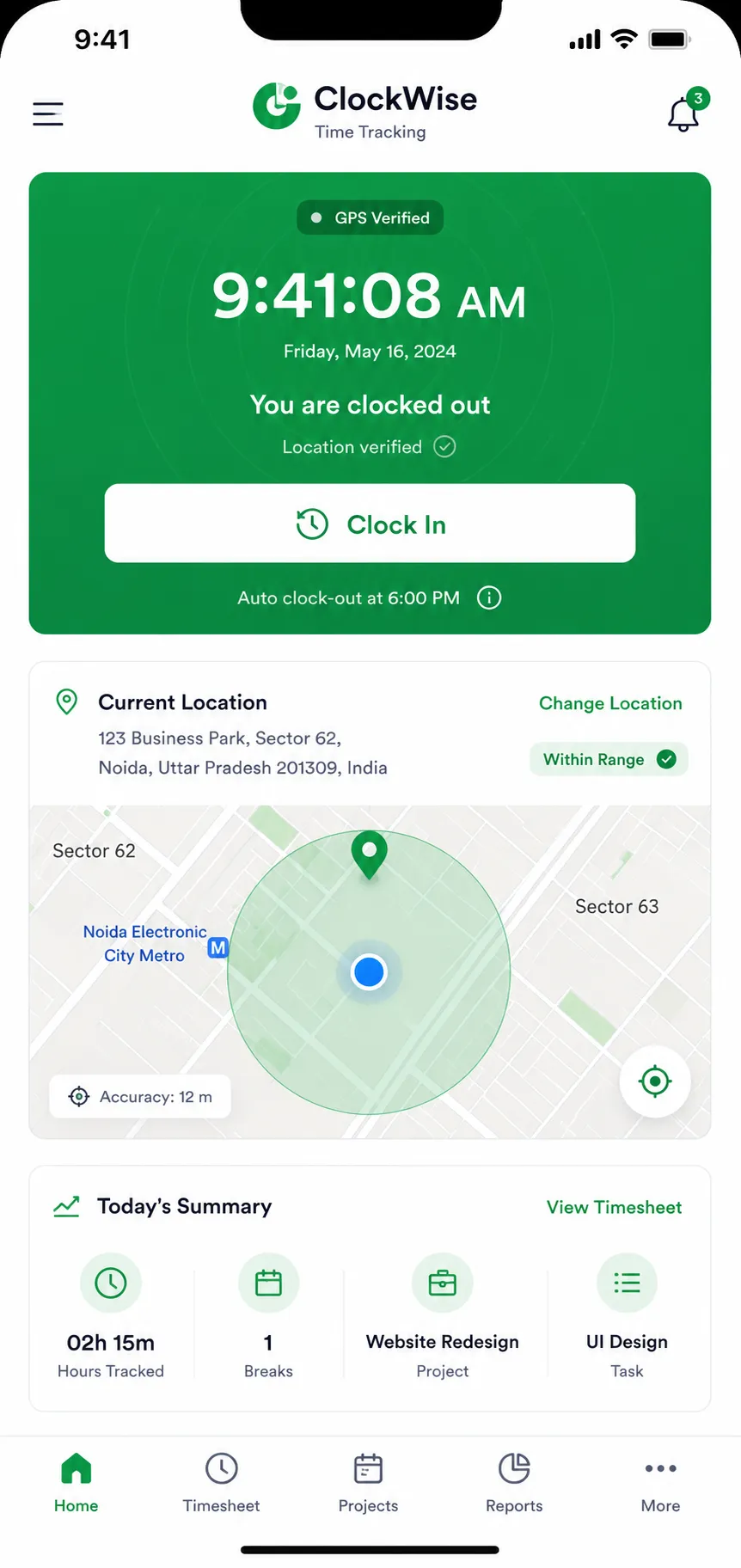 ClockWise Time Tracking preview