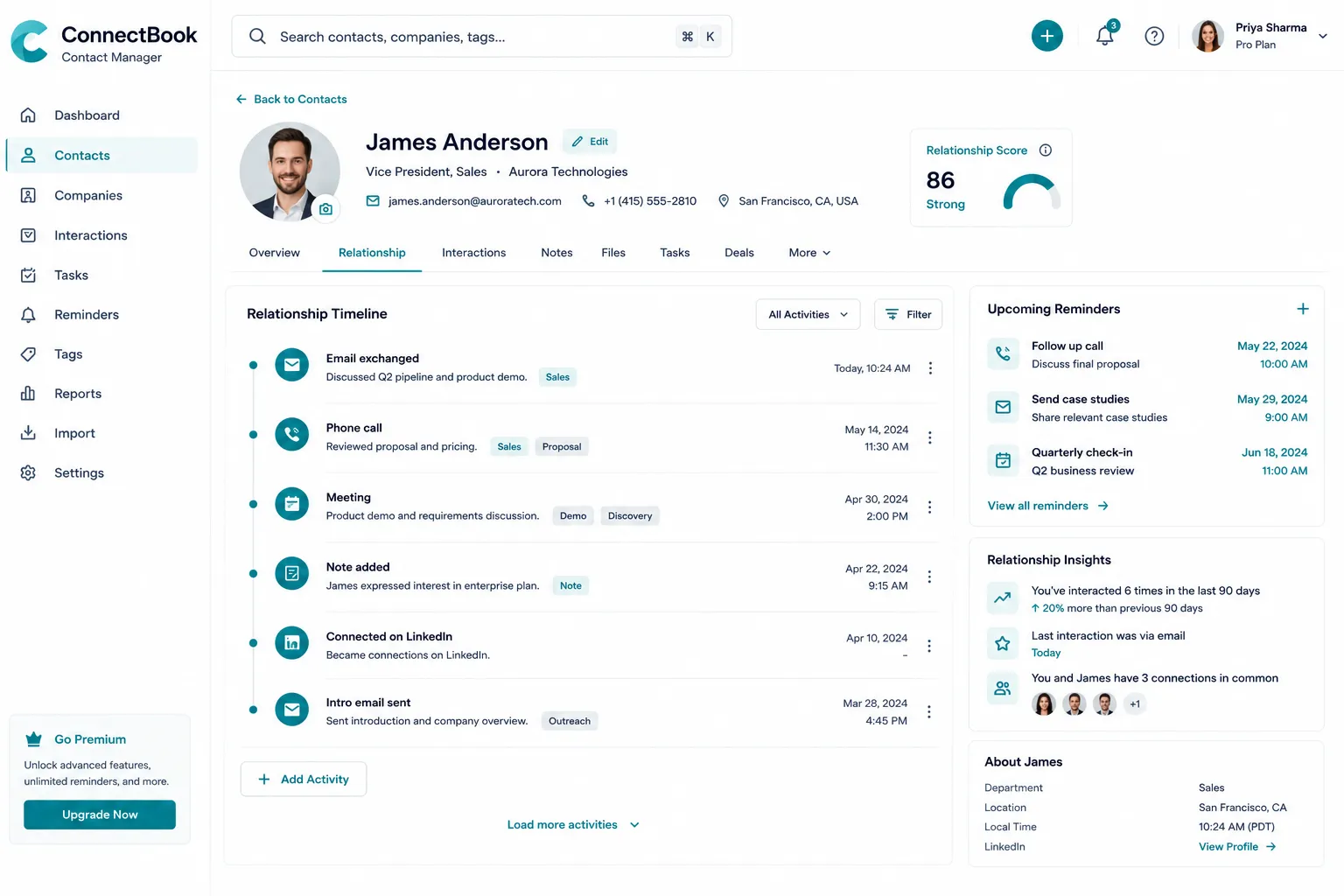 ConnectBook Contact Manager preview
