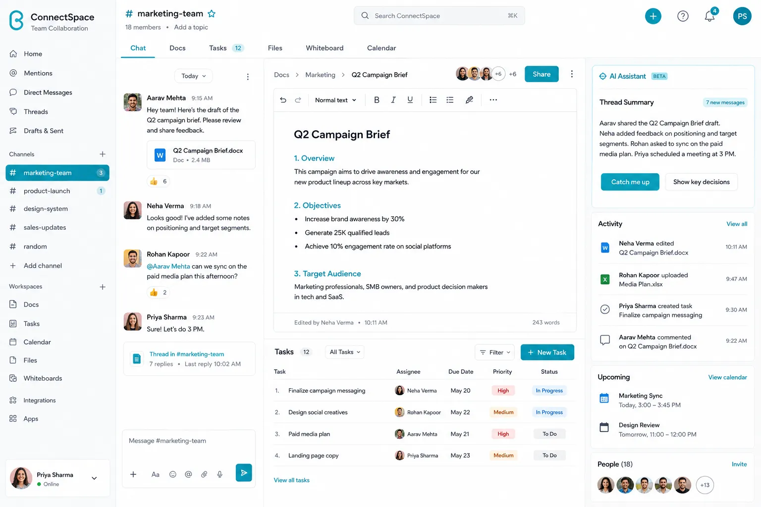 ConnectSpace Team Collaboration screenshot