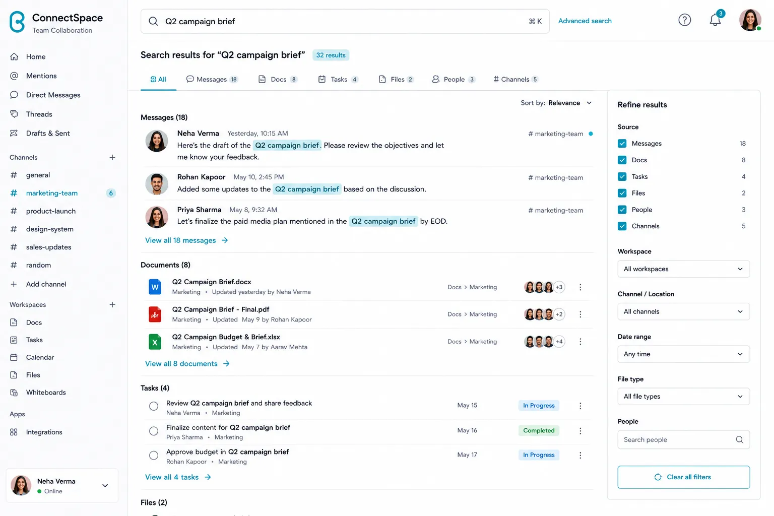 ConnectSpace Team Collaboration preview