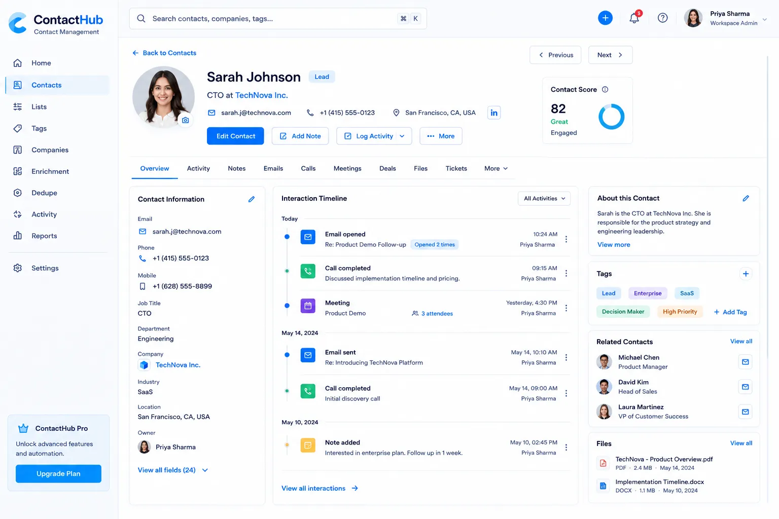 ContactHub Contact Management preview