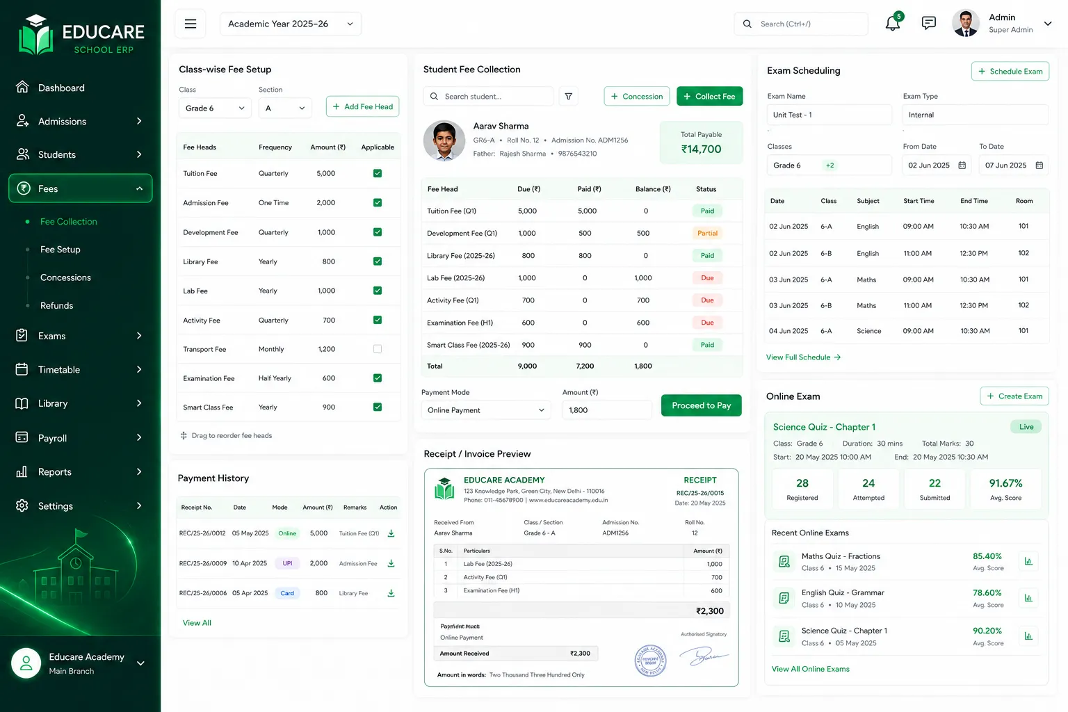 Scholaris AI School ERP preview 2