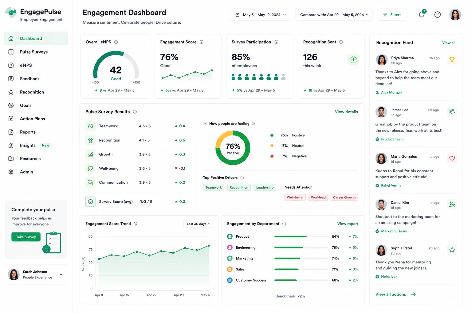 EngagePulse Employee Engagement screenshot