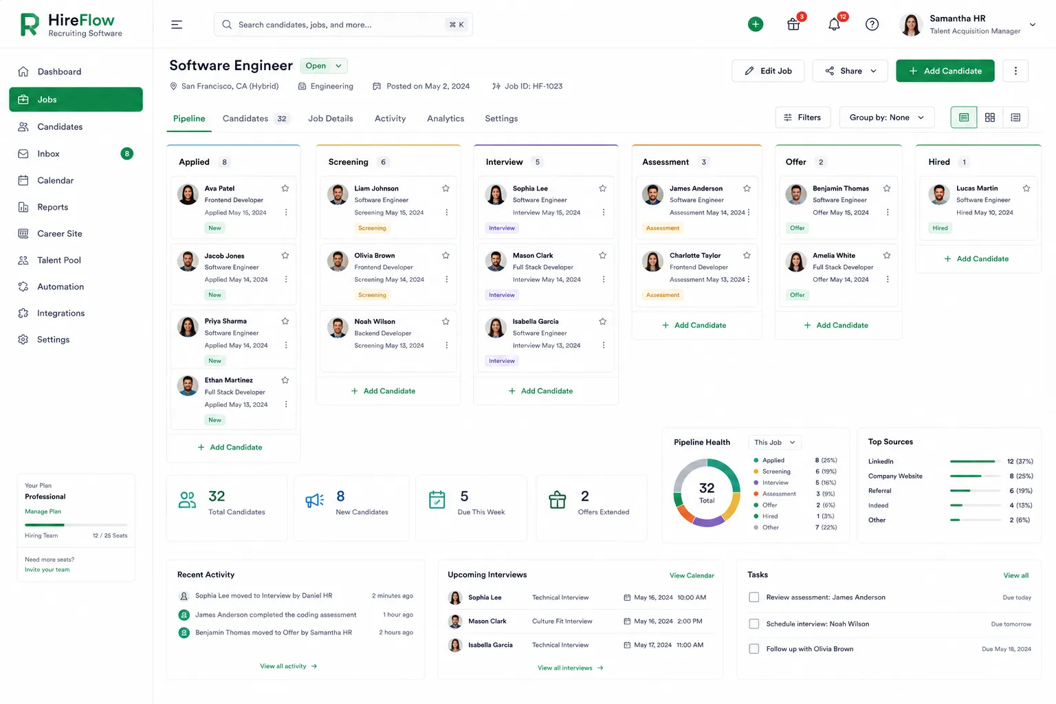 HireFlow Recruiting Software screenshot