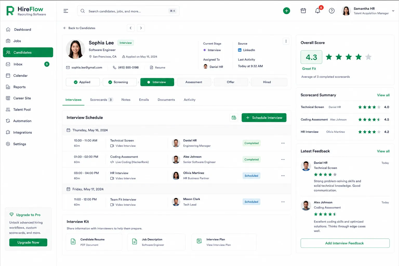 HireFlow Recruiting Software preview