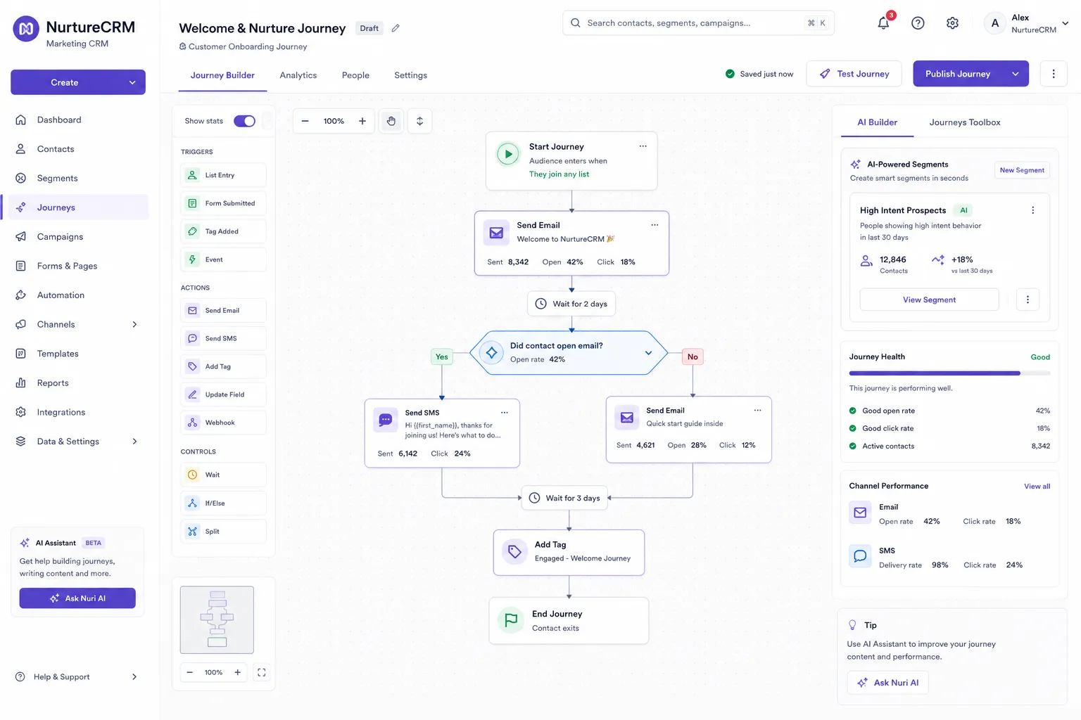 NurtureCRM Marketing CRM screenshot