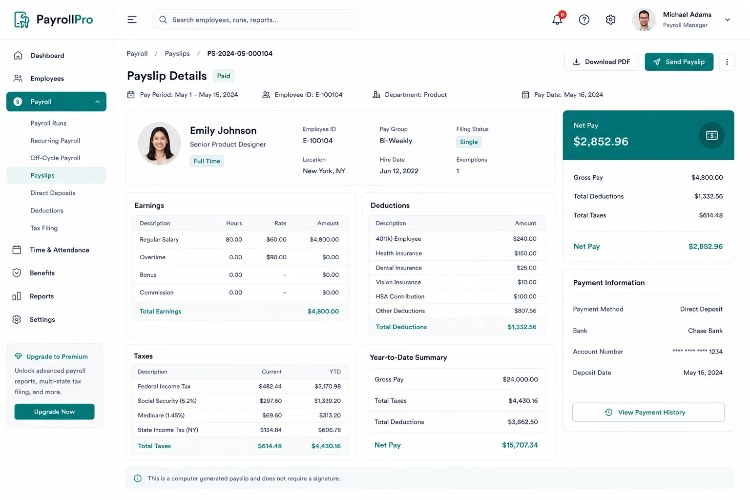 PayrollPro preview