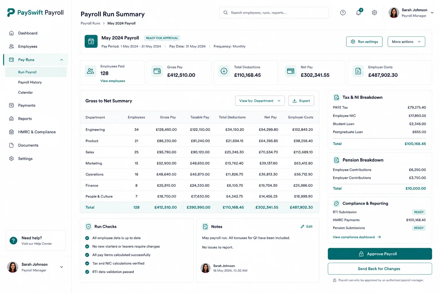 PaySwift Payroll screenshot