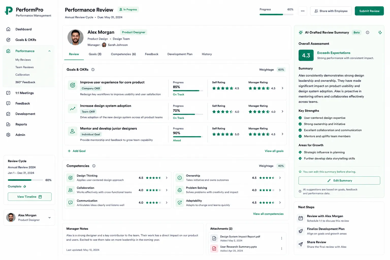 PerformPro Performance Management screenshot