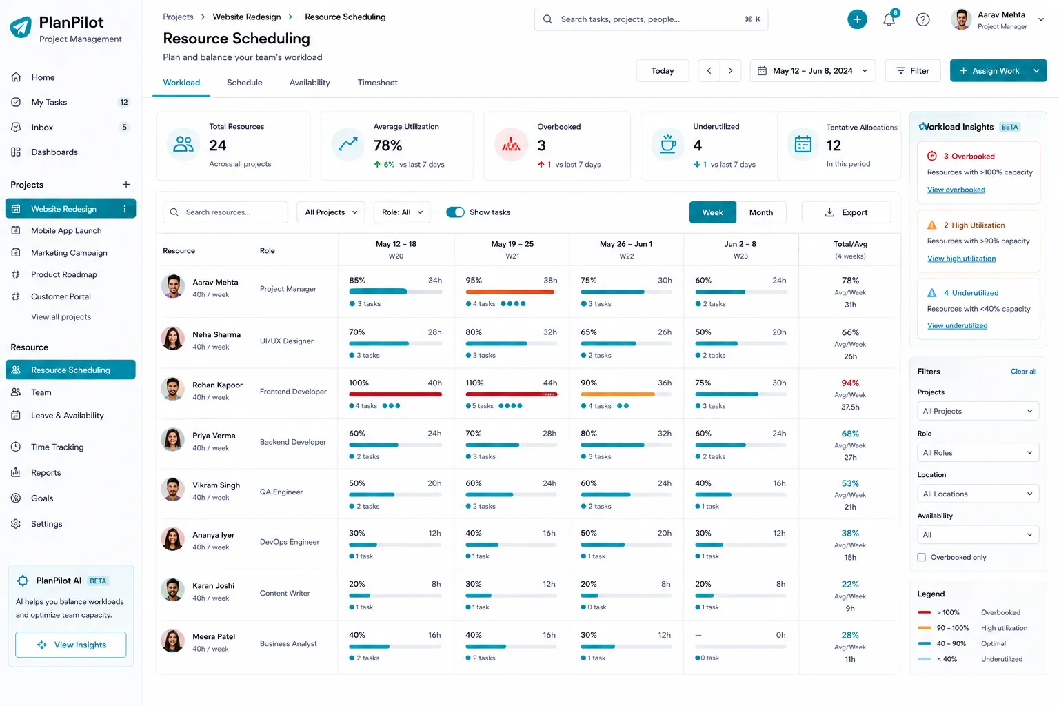 PlanPilot Project Management preview