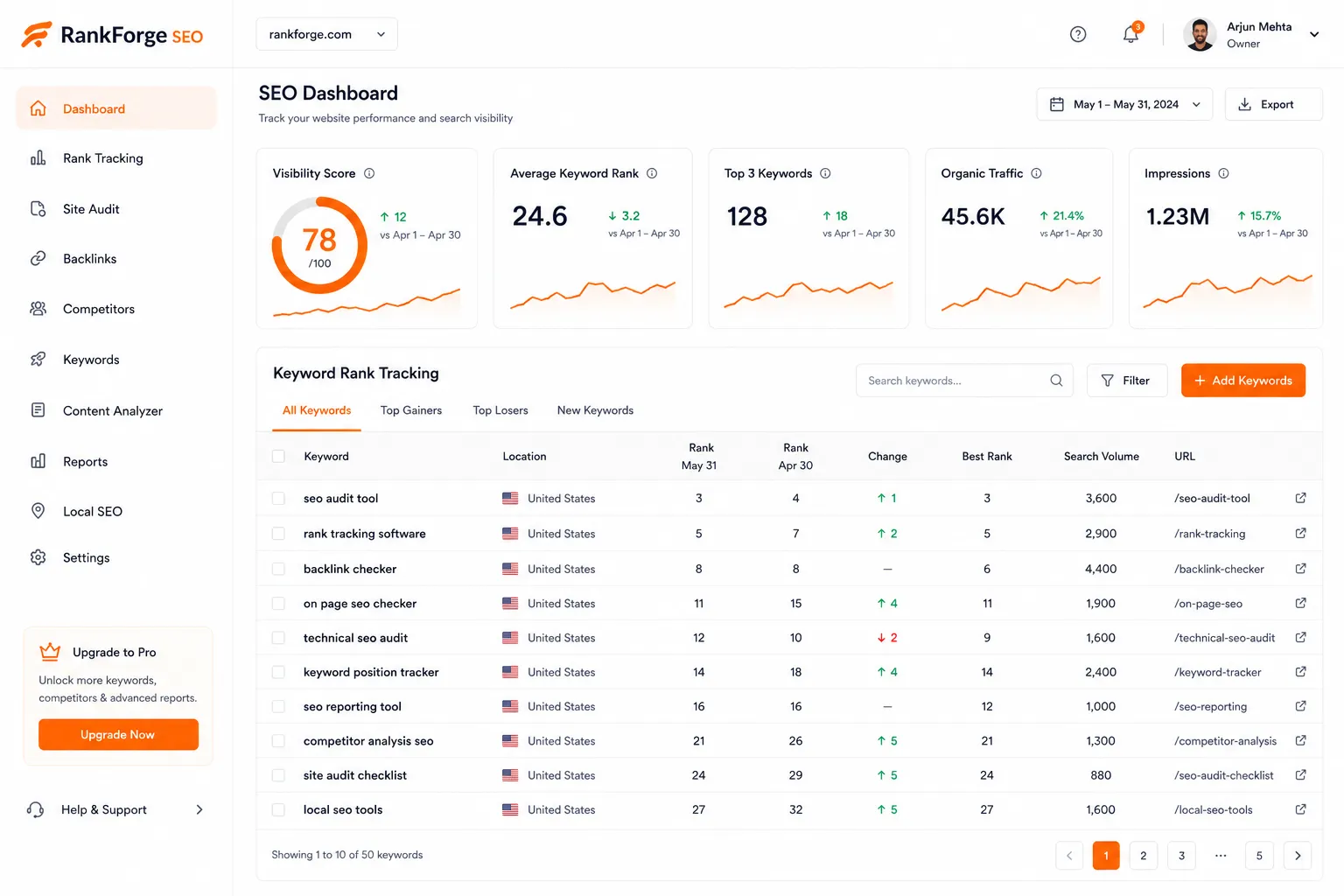 RankForge SEO screenshot