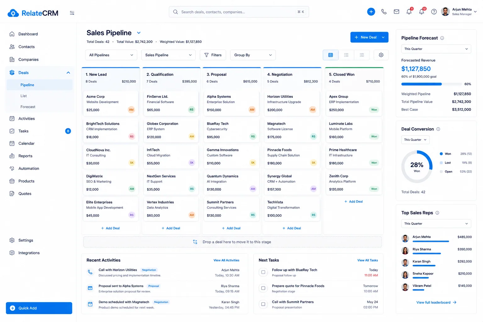 RelateCRM screenshot