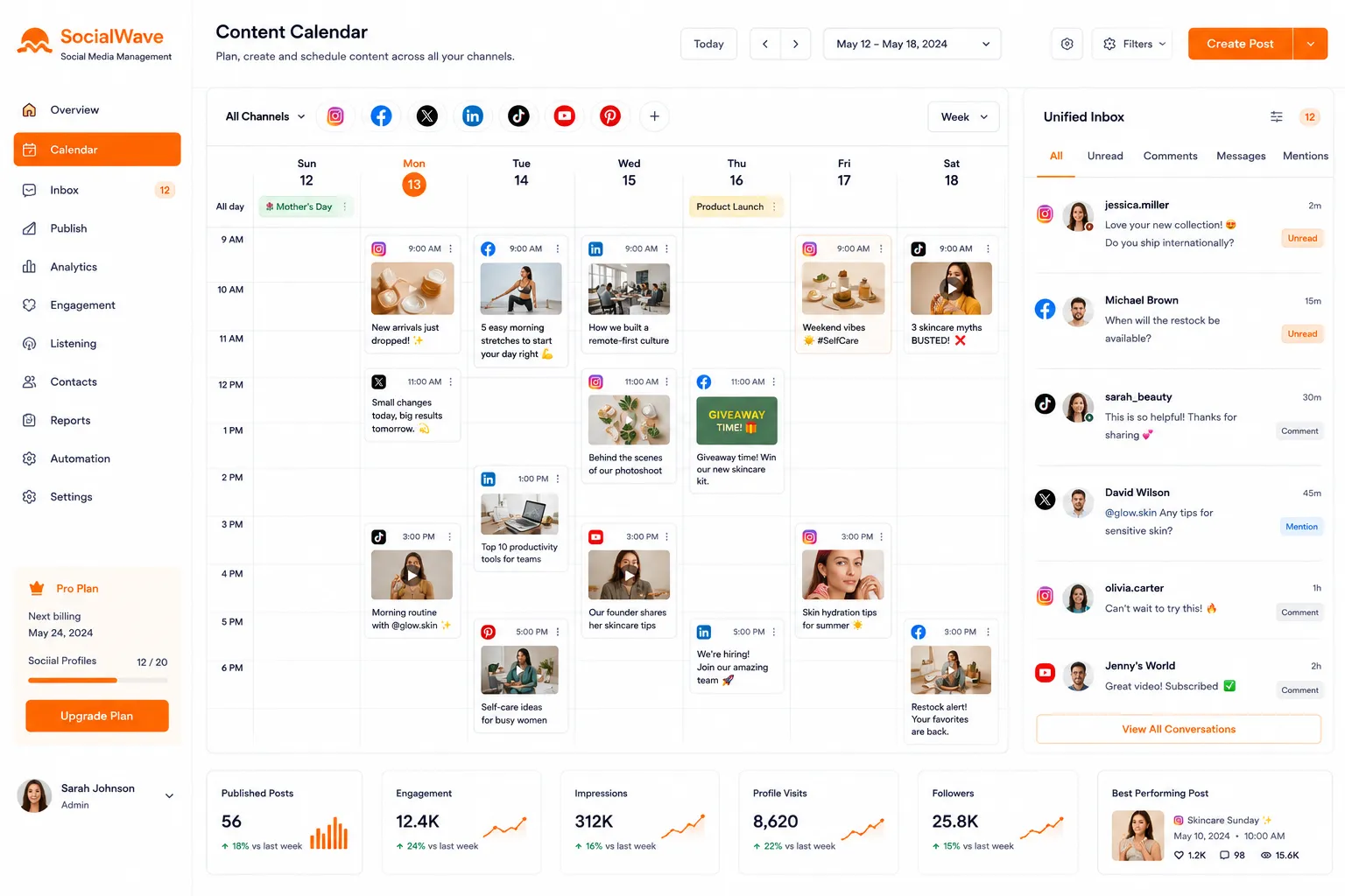 SocialWave Social Media Management screenshot