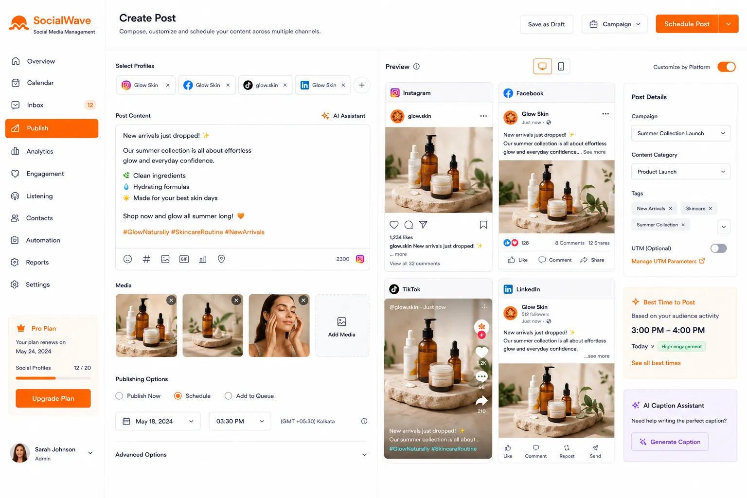 SocialWave Social Media Management preview