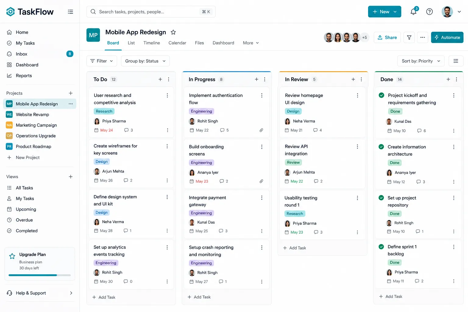 TaskFlow screenshot