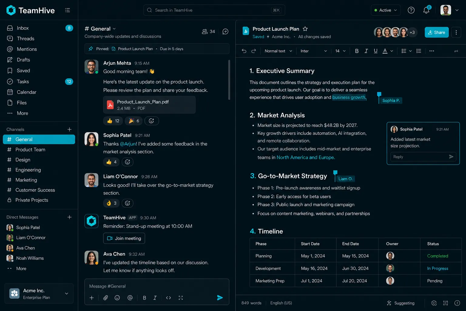 TeamHive screenshot