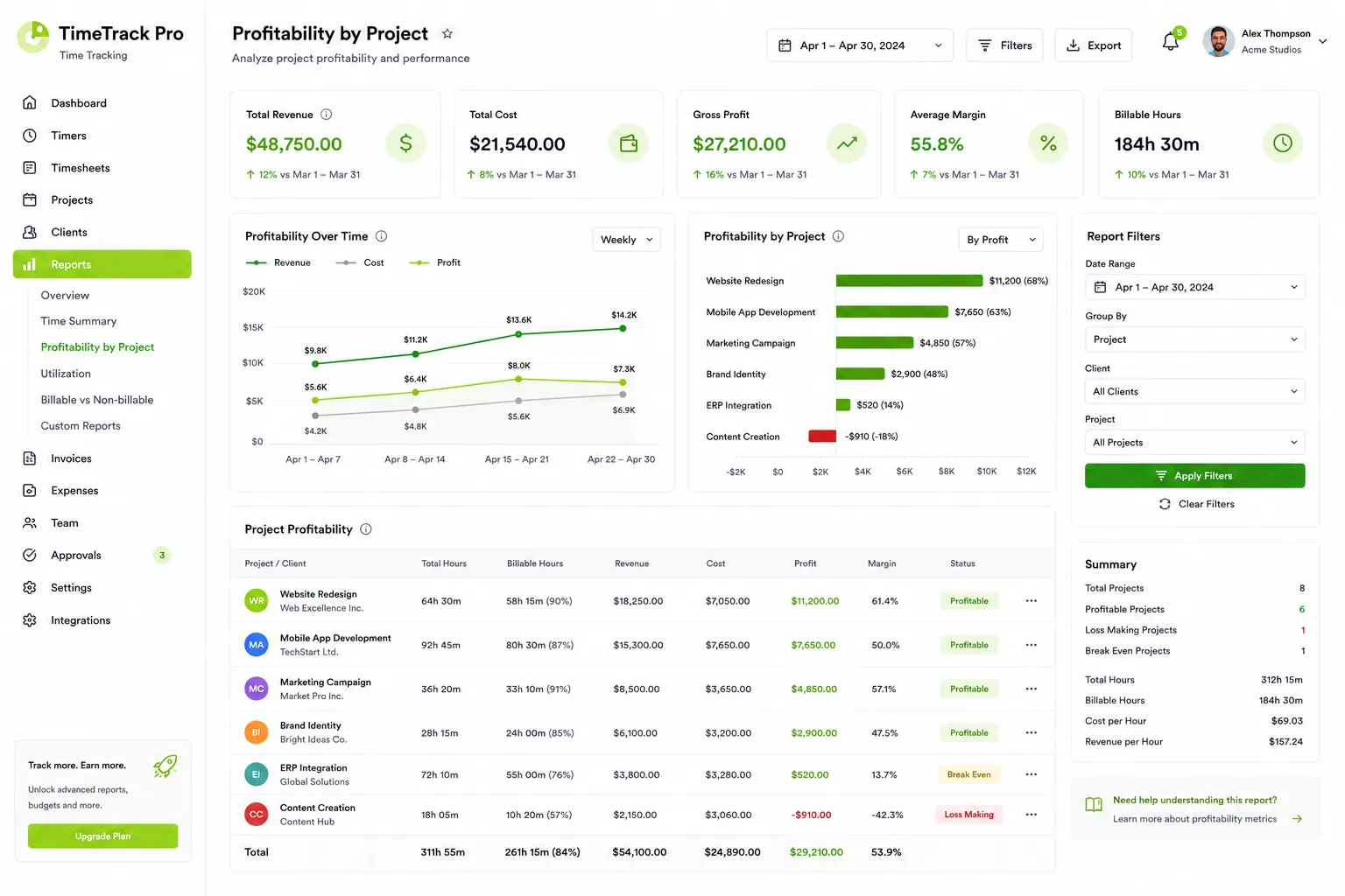 TimeTrack Pro preview