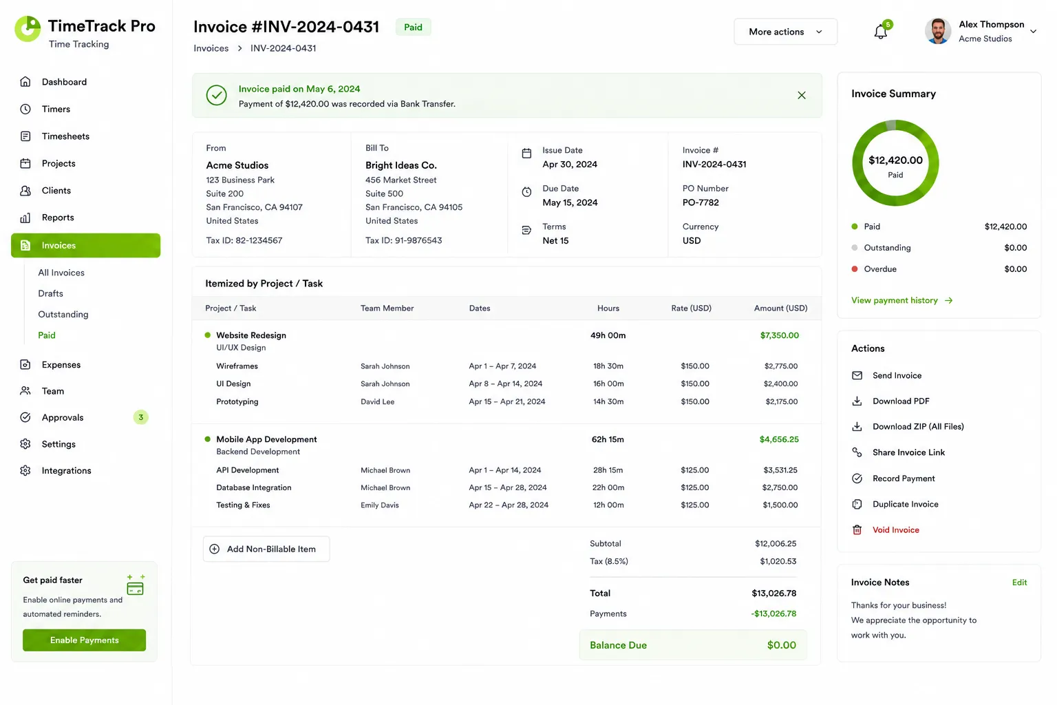 TimeTrack Pro preview