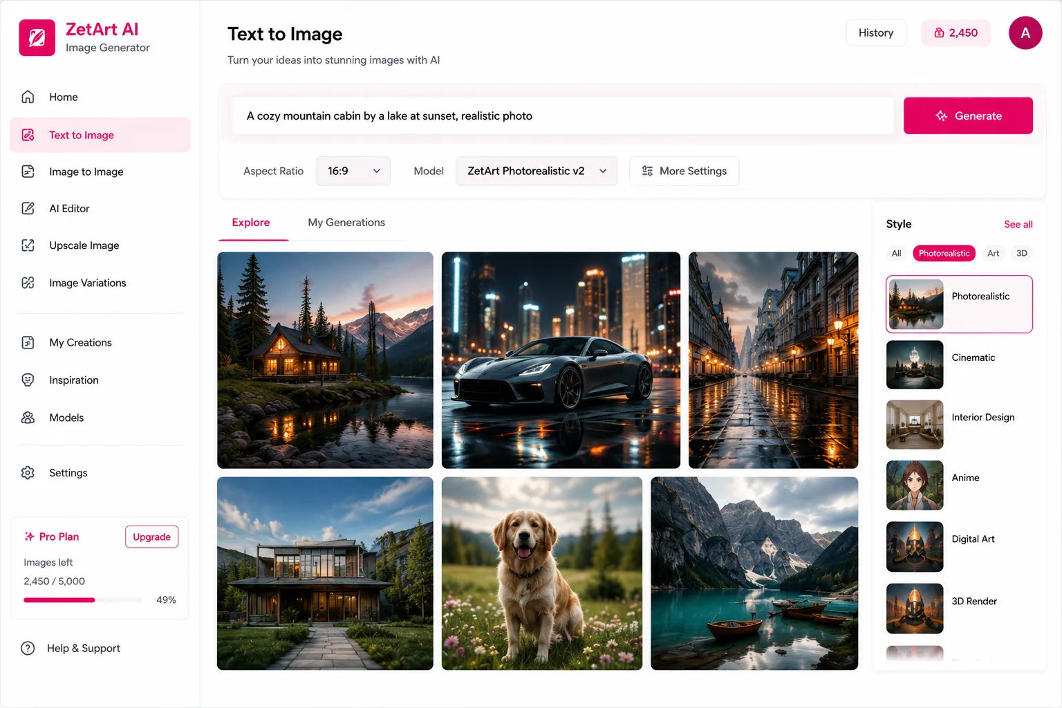 ZetArt AI Image Generator preview